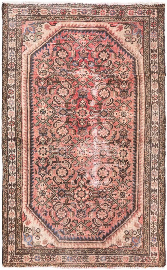 Detail image of 3' 2 x 5' 2 Hand Knotted Ultra Vintage Persian Wool Rug