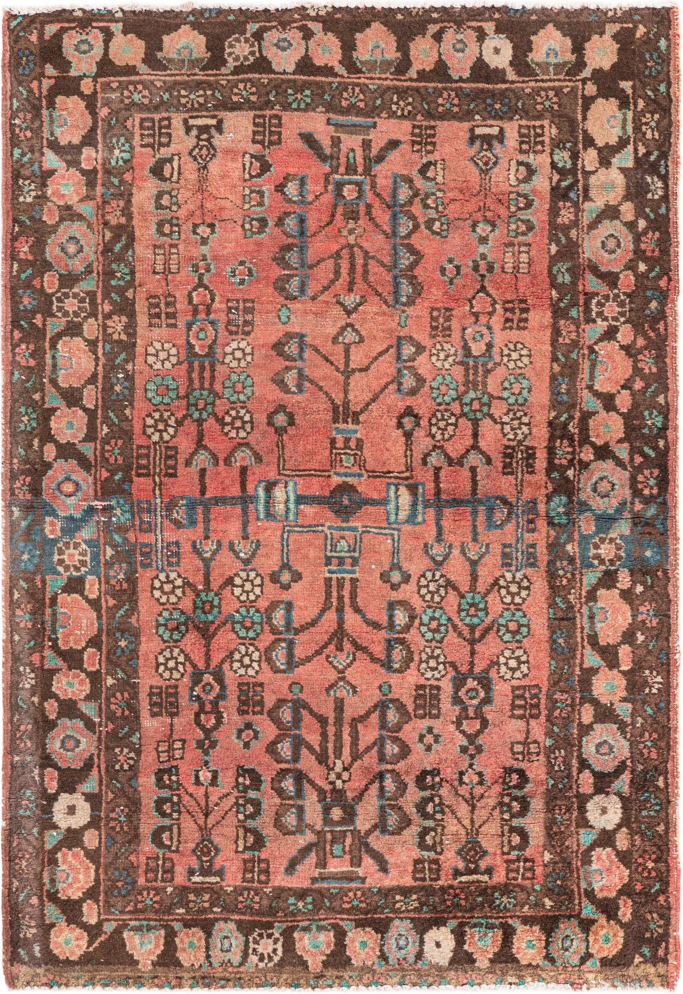 3' 7 x 5' 2 Hand Knotted Ultra Vintage Persian Wool Rug