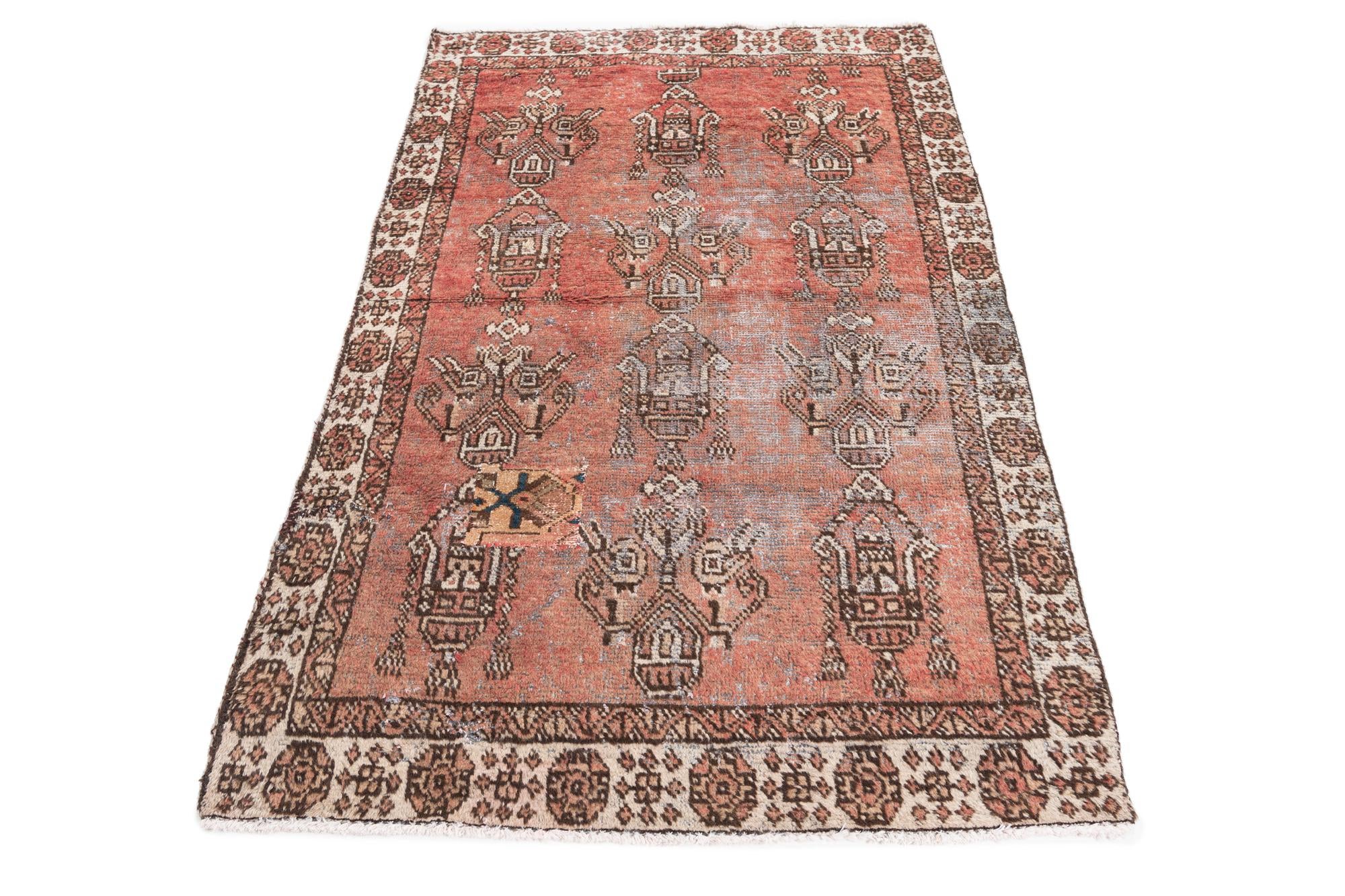 3' 8 x 6' Hand Knotted Ultra Vintage Persian Wool Rug