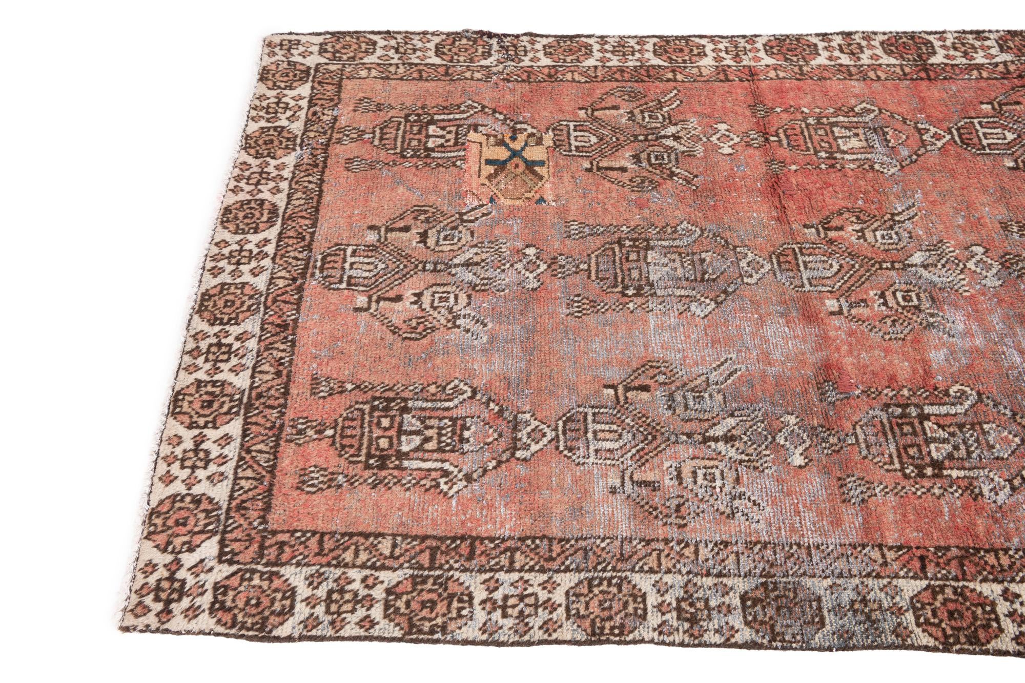 3' 8 x 6' Hand Knotted Ultra Vintage Persian Wool Rug