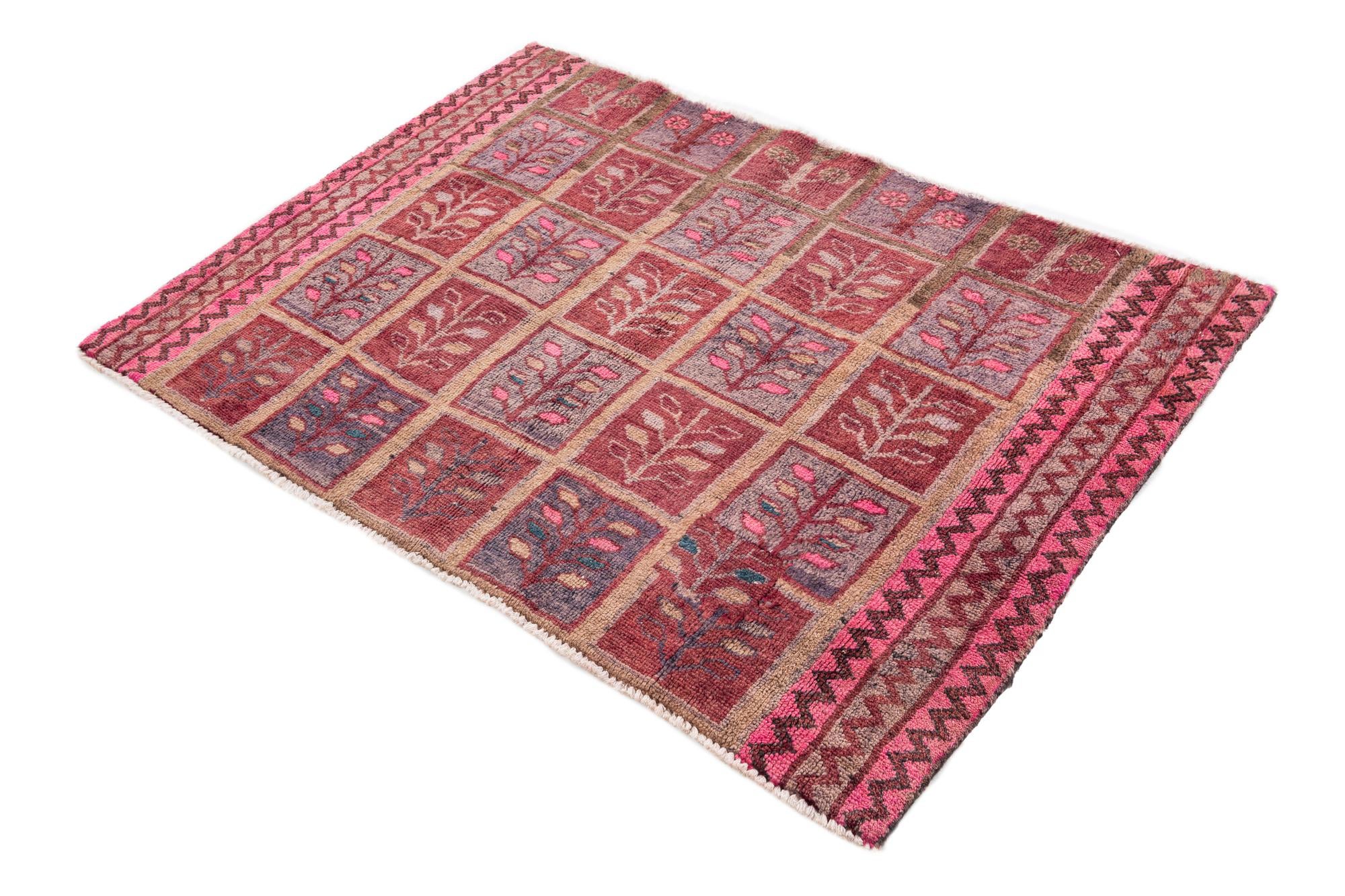 3' 4 x 4' 9 Hand Knotted Ultra Vintage Persian Wool Rug