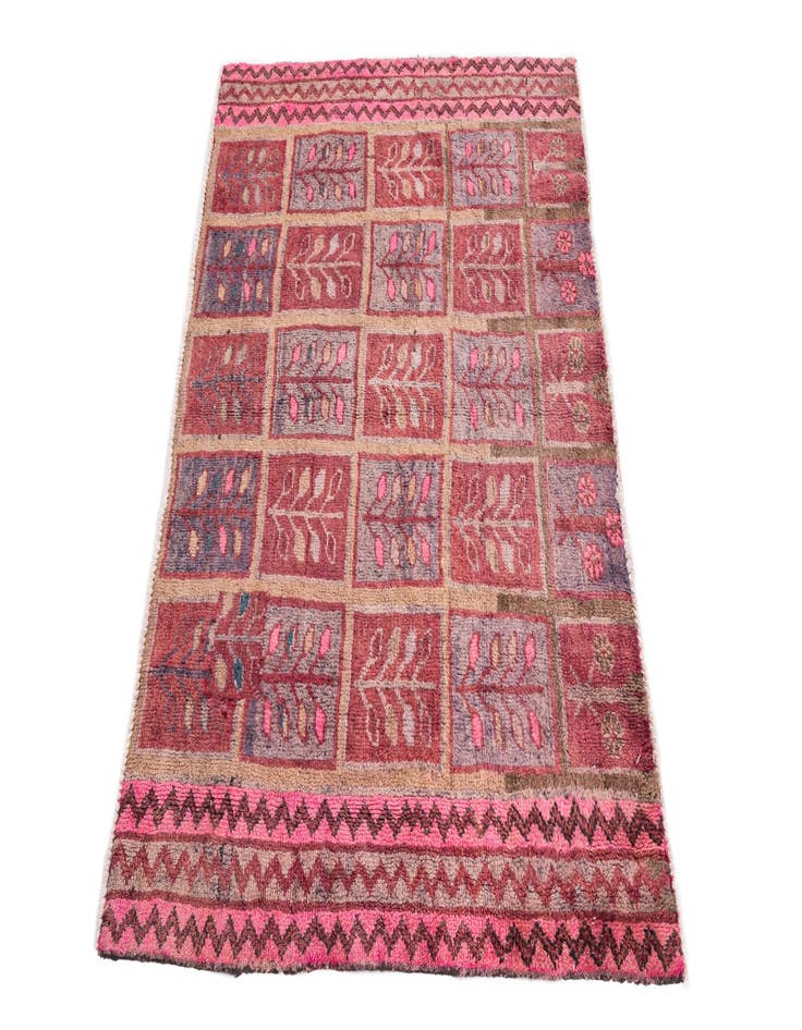 Detail image of 3' 4 x 4' 9  Hand Knotted Ultra Vintage Persian Wool Rug