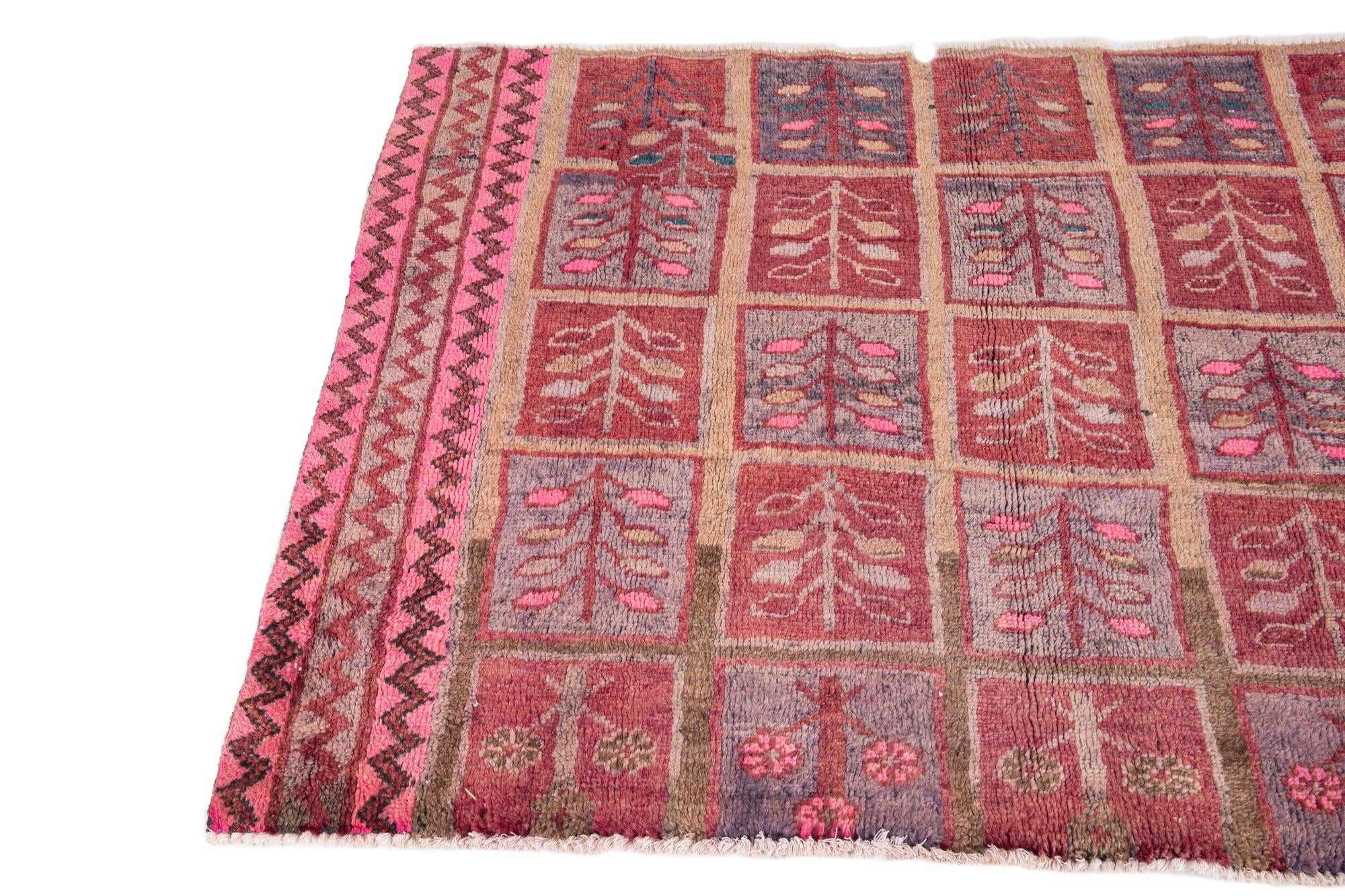 3' 4 x 4' 9 Hand Knotted Ultra Vintage Persian Wool Rug