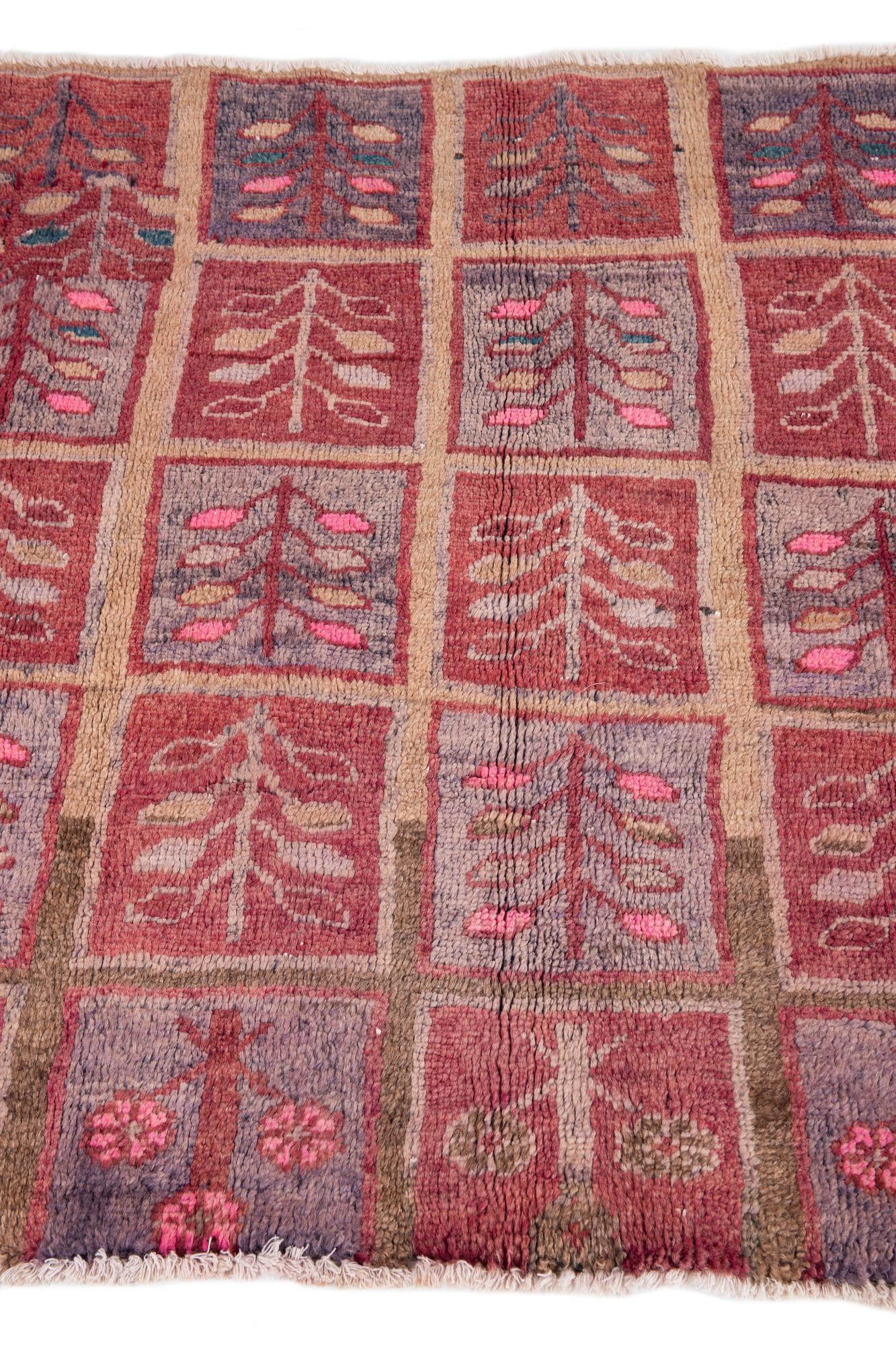 3' 4 x 4' 9 Hand Knotted Ultra Vintage Persian Wool Rug