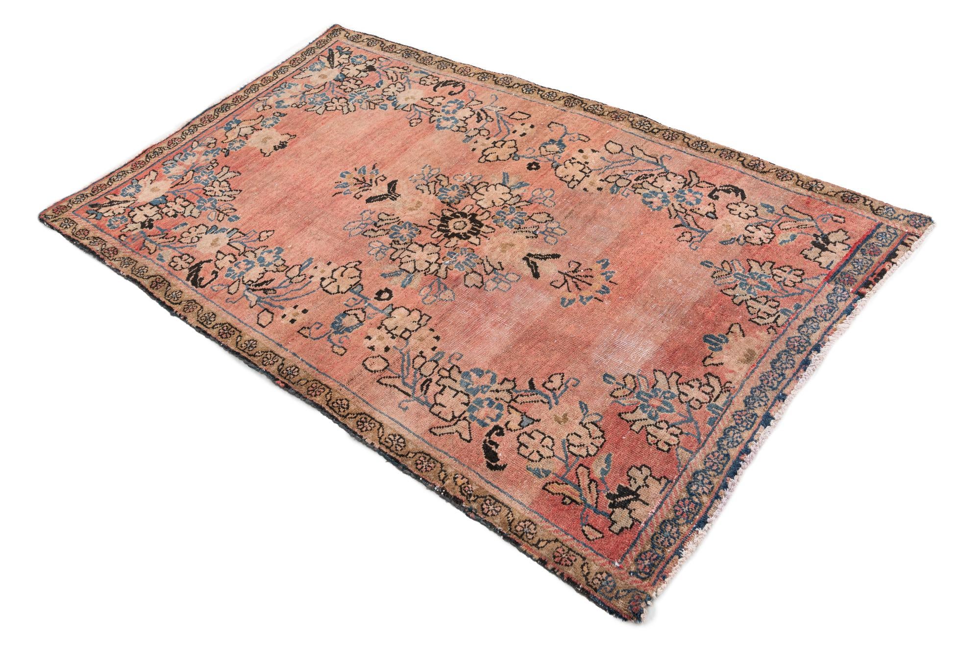 3' 7 x 5' 6 Hand Knotted Ultra Vintage Persian Wool Rug