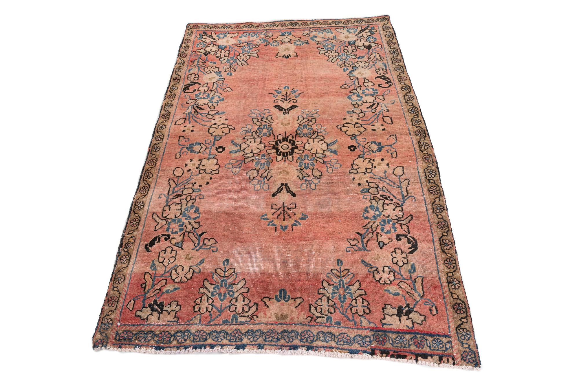 3' 7 x 5' 6 Hand Knotted Ultra Vintage Persian Wool Rug