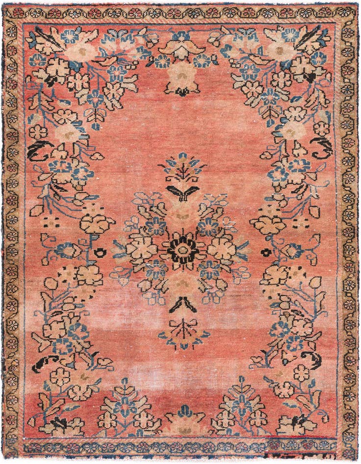 Detail image of 3' 7 x 5' 6 Hand Knotted Ultra Vintage Persian Wool Rug