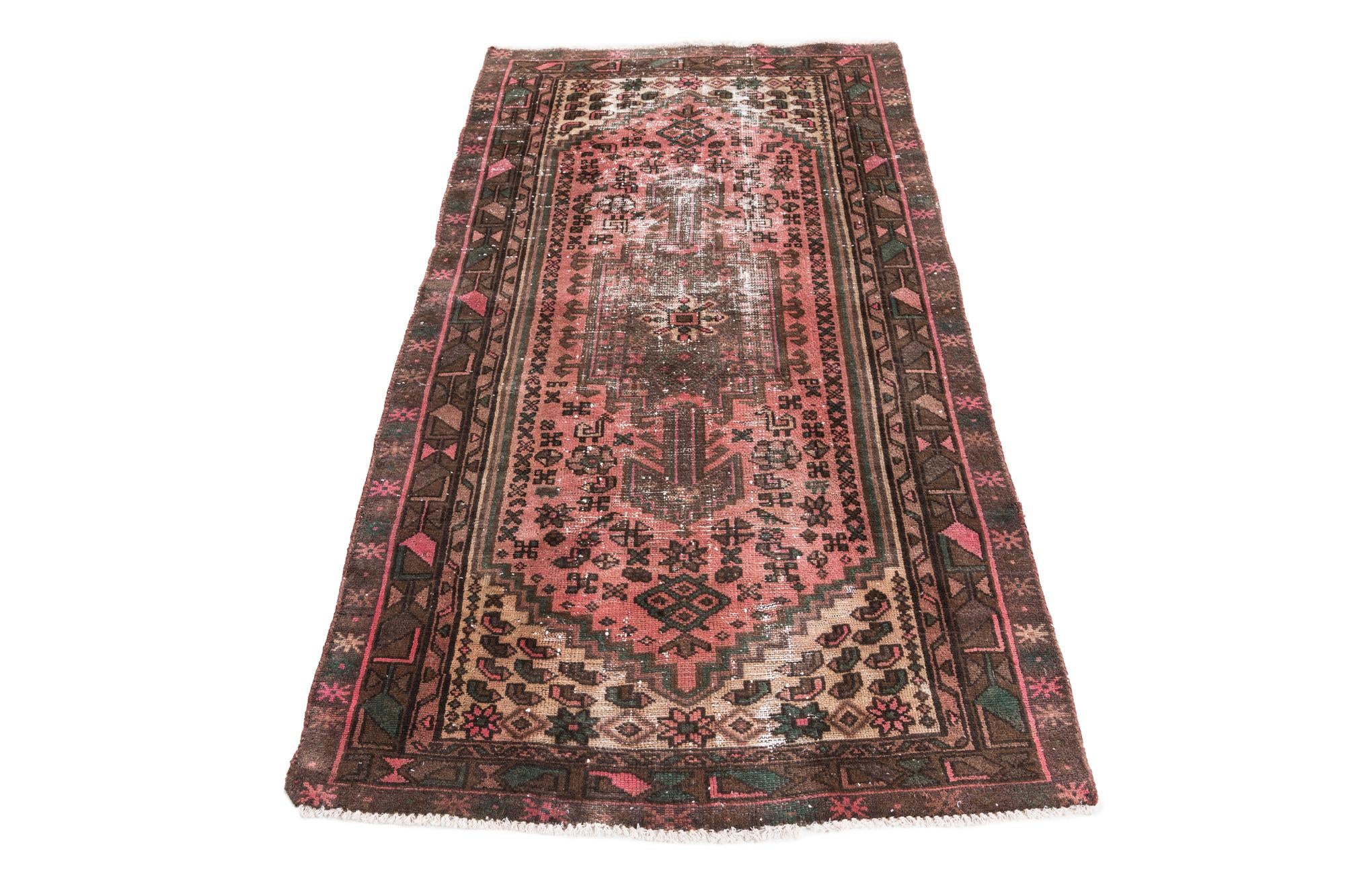 3' 3 x 6' Hand Knotted Ultra Vintage Persian Wool Rug