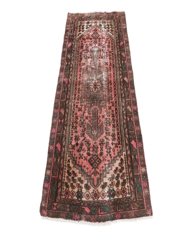 Detail image of 3' 3 x 6'  Hand Knotted Ultra Vintage Persian Wool Rug