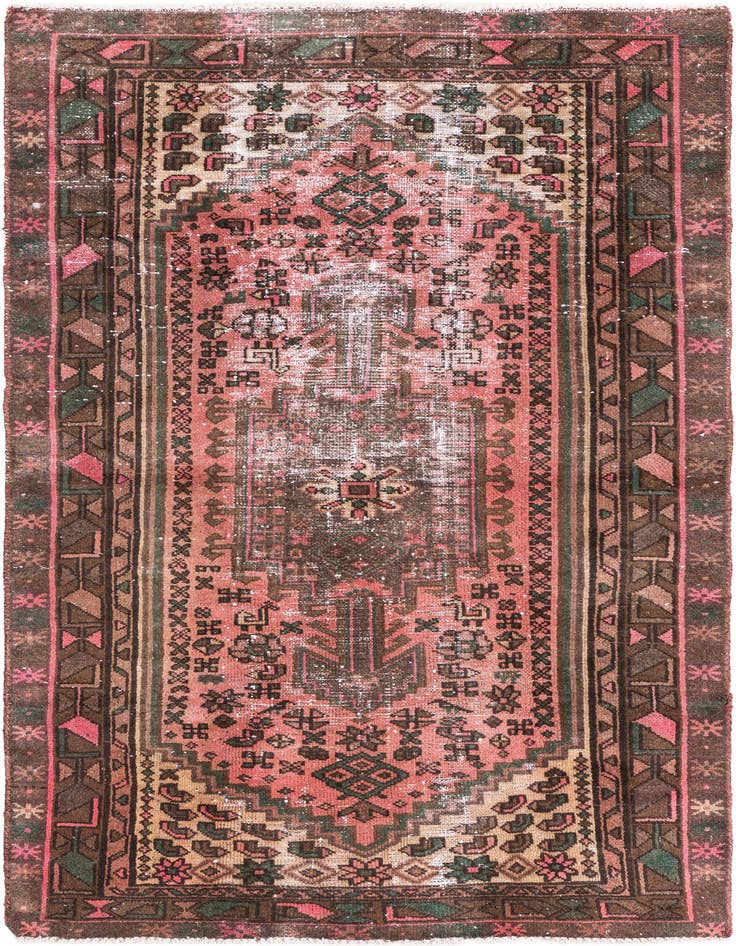 Detail image of 3' 3 x 6' Hand Knotted Ultra Vintage Persian Wool Rug