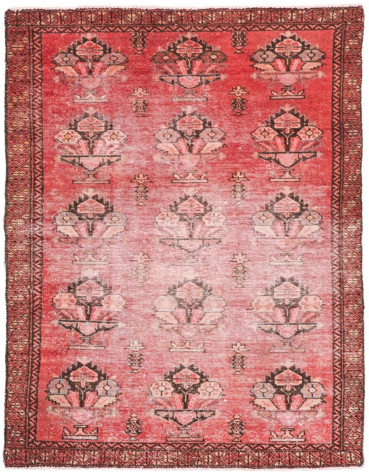Detail image of 3' 5 x 6' Hand Knotted Ultra Vintage Persian Wool Rug