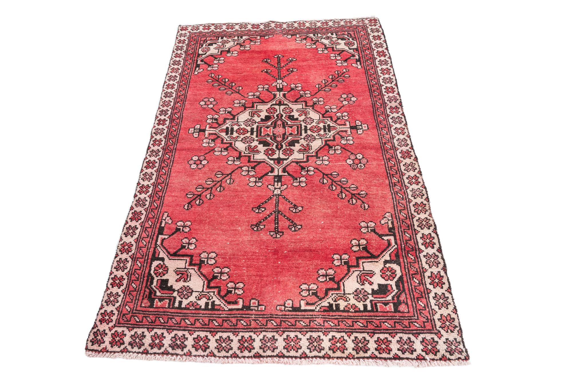 3' 7 x 6' Hand Knotted Ultra Vintage Persian Wool Rug
