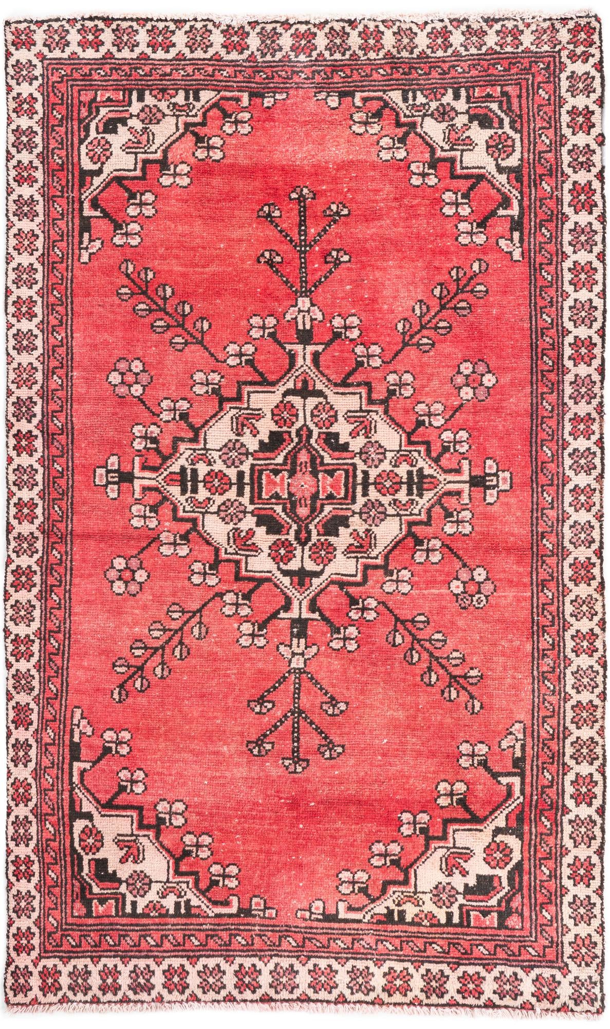 3' 7 x 6' Hand Knotted Ultra Vintage Persian Wool Rug