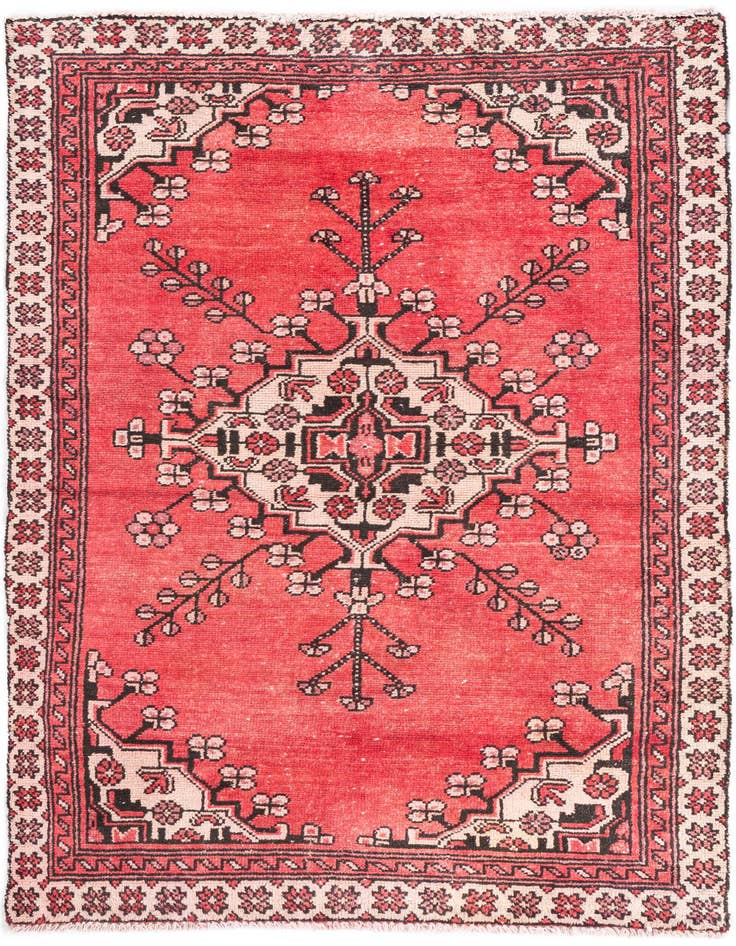 Detail image of 3' 7 x 6' Hand Knotted Ultra Vintage Persian Wool Rug