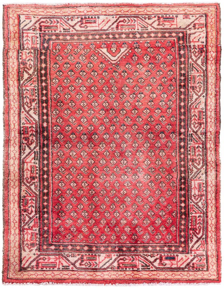 Detail image of 3' 6 x 5' 5 Hand Knotted Ultra Vintage Persian Wool Rug