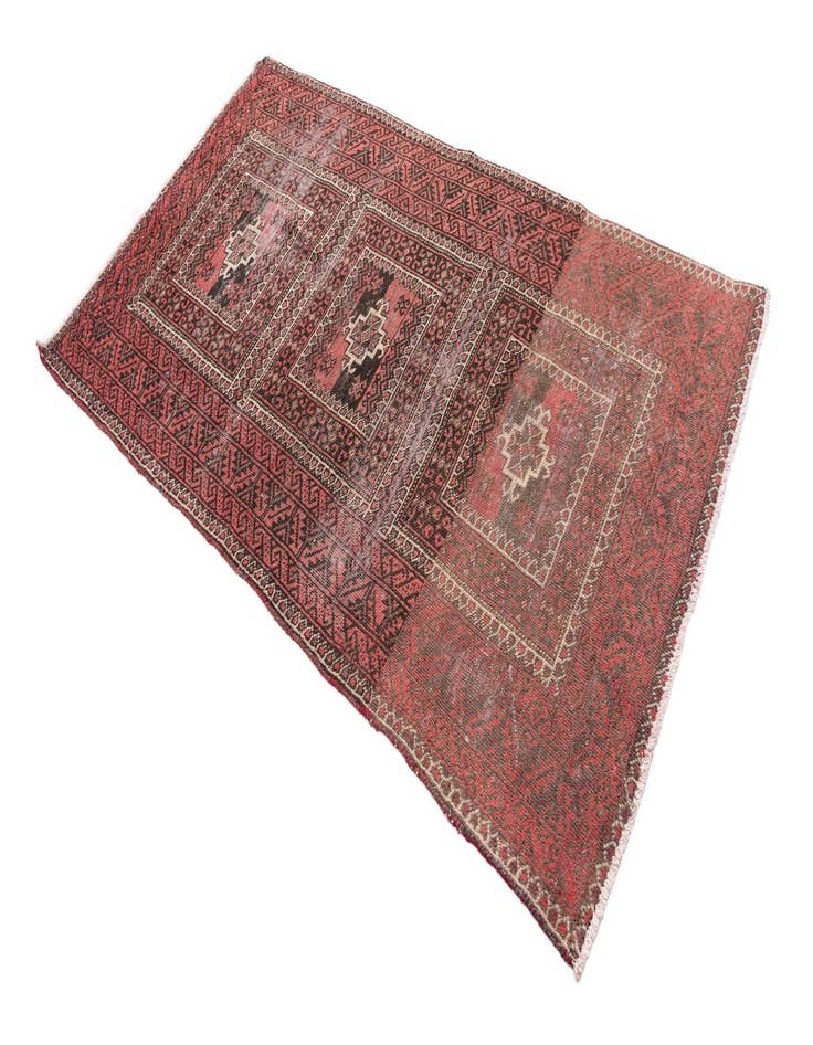 Detail image of 3' 9 x 6' 9  Hand Knotted Ultra Vintage Persian Wool Rug