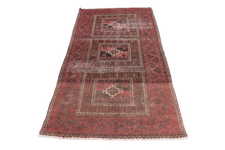 3' 9 x 6' 9 Hand Knotted Ultra Vintage Persian Wool Rug
