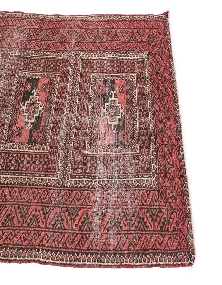 Detail image of 3' 9 x 6' 9  Hand Knotted Ultra Vintage Persian Wool Rug