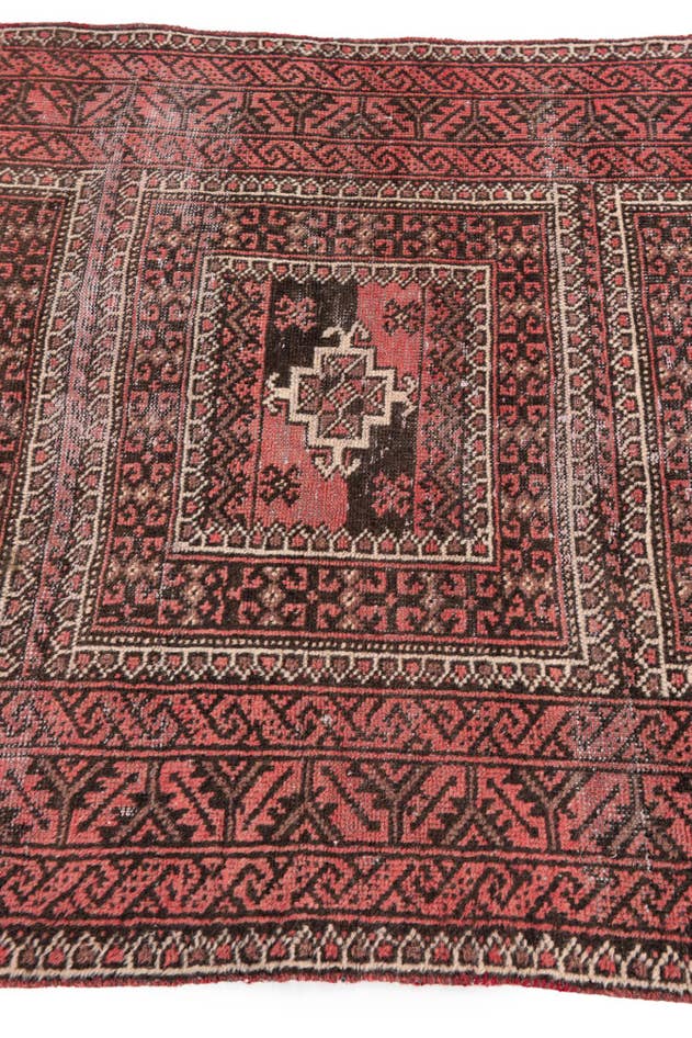 Detail image of 3' 9 x 6' 9 Hand Knotted Ultra Vintage Persian Wool Rug