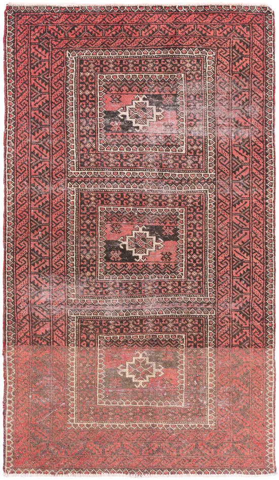 Detail image of 3' 9 x 6' 9 Hand Knotted Ultra Vintage Persian Wool Rug