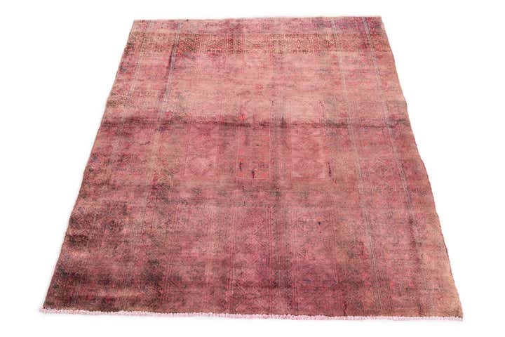 4' 3 x 5' Hand Knotted Ultra Vintage Persian Wool Rug