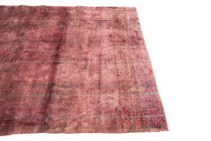 Detail image of 4' 3 x 5' Hand Knotted Ultra Vintage Persian Wool Rug