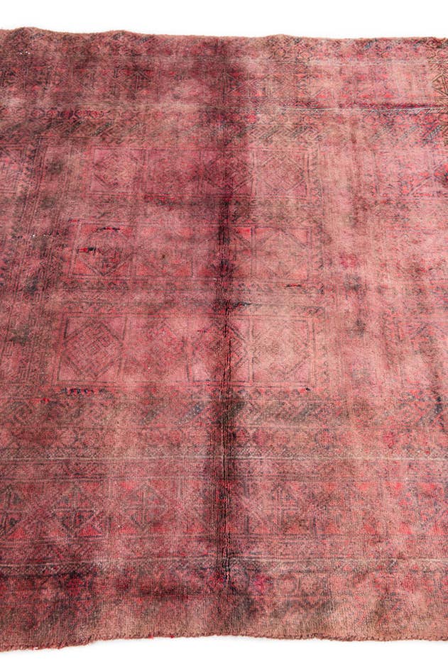 Detail image of 4' 3 x 5' Hand Knotted Ultra Vintage Persian Wool Rug