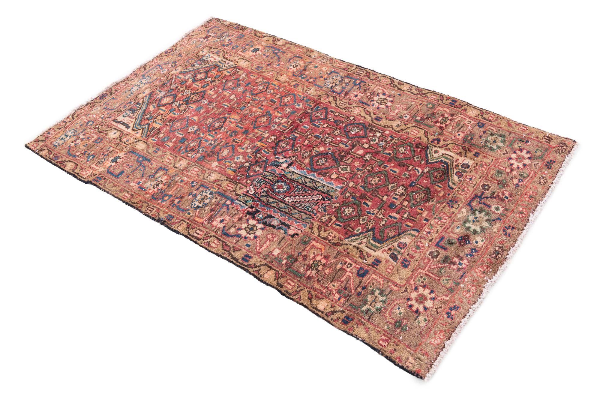 3' 3 x 5' 2 Hand Knotted Ultra Vintage Persian Wool Rug