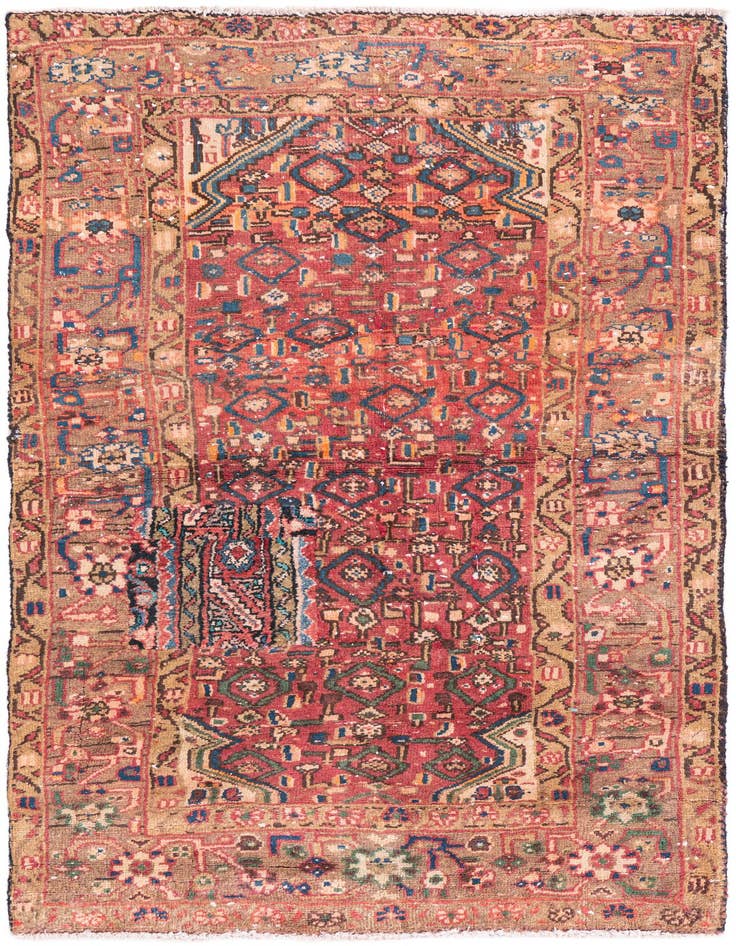 Detail image of 3' 3 x 5' 2 Hand Knotted Ultra Vintage Persian Wool Rug