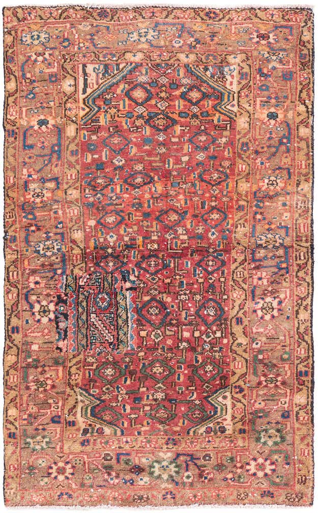 3' 3 x 5' 2 Hand Knotted Ultra Vintage Persian Wool Rug