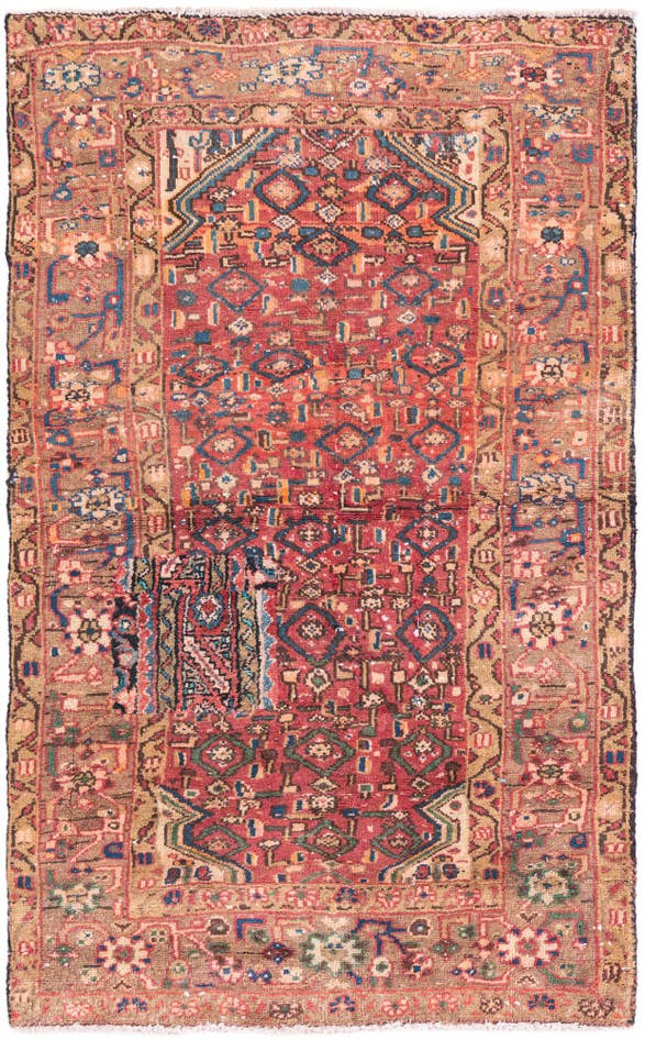 Detail image of 3' 3 x 5' 2 Hand Knotted Ultra Vintage Persian Wool Rug