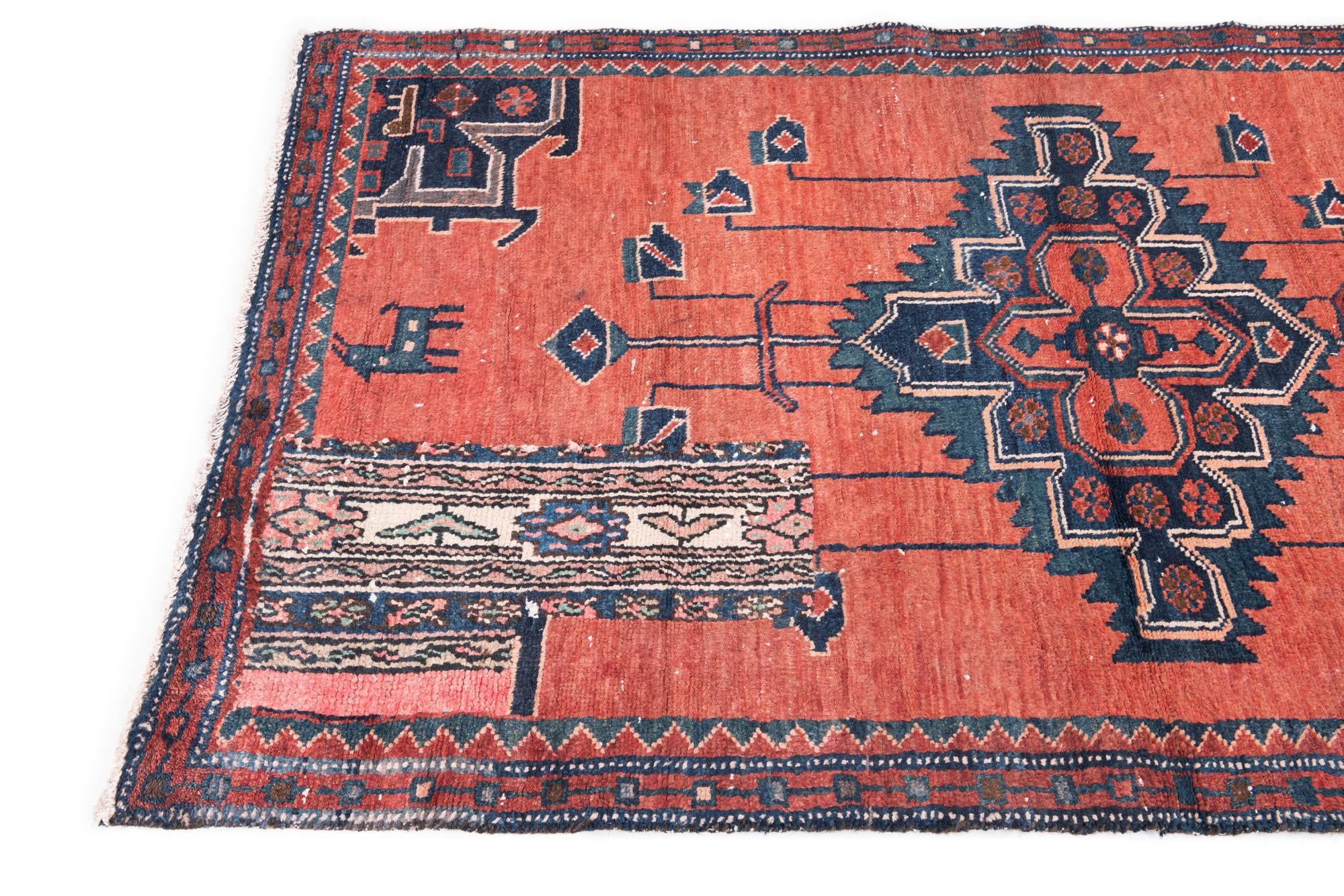 3' 8 x 5' 10 Hand Knotted Ultra Vintage Persian Wool Rug