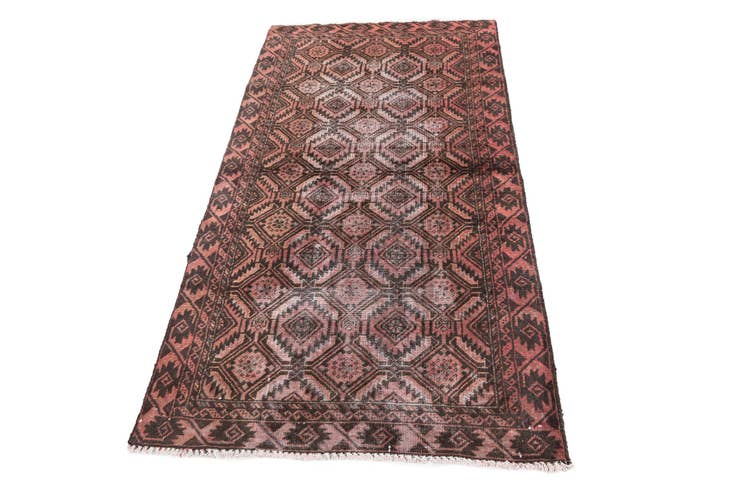 Detail image of 3' 3 x 6' 1 Hand Knotted Ultra Vintage Persian Wool Rug