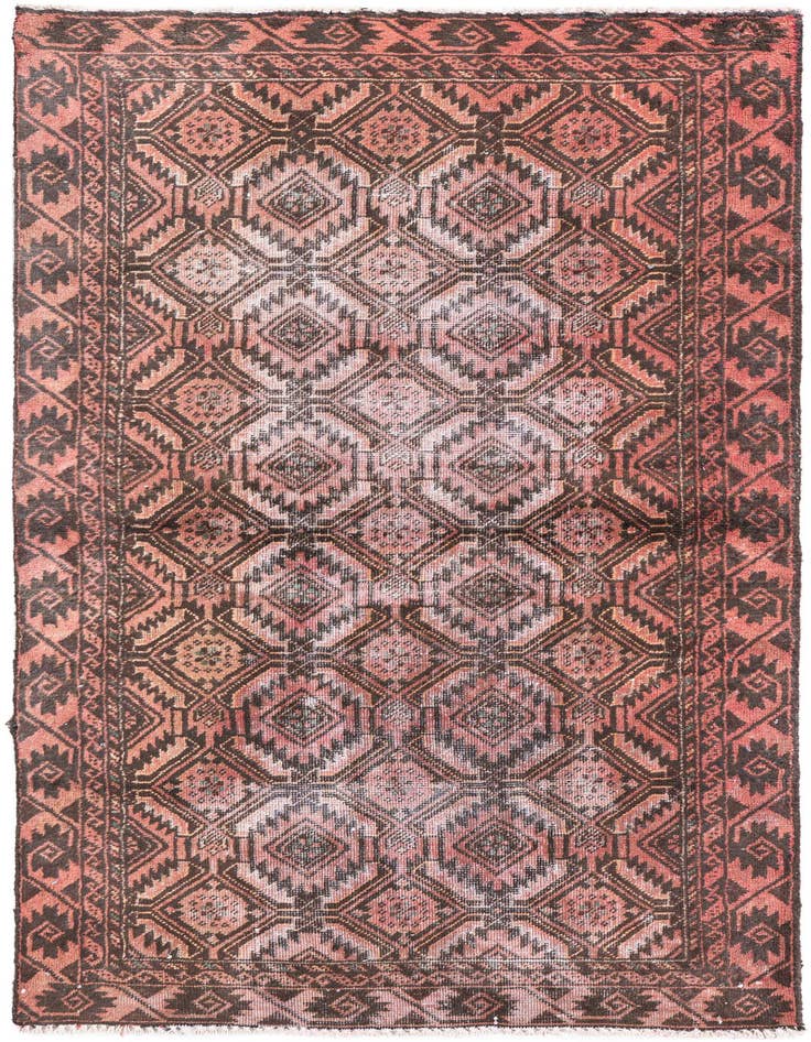 Detail image of 3' 3 x 6' 1 Hand Knotted Ultra Vintage Persian Wool Rug