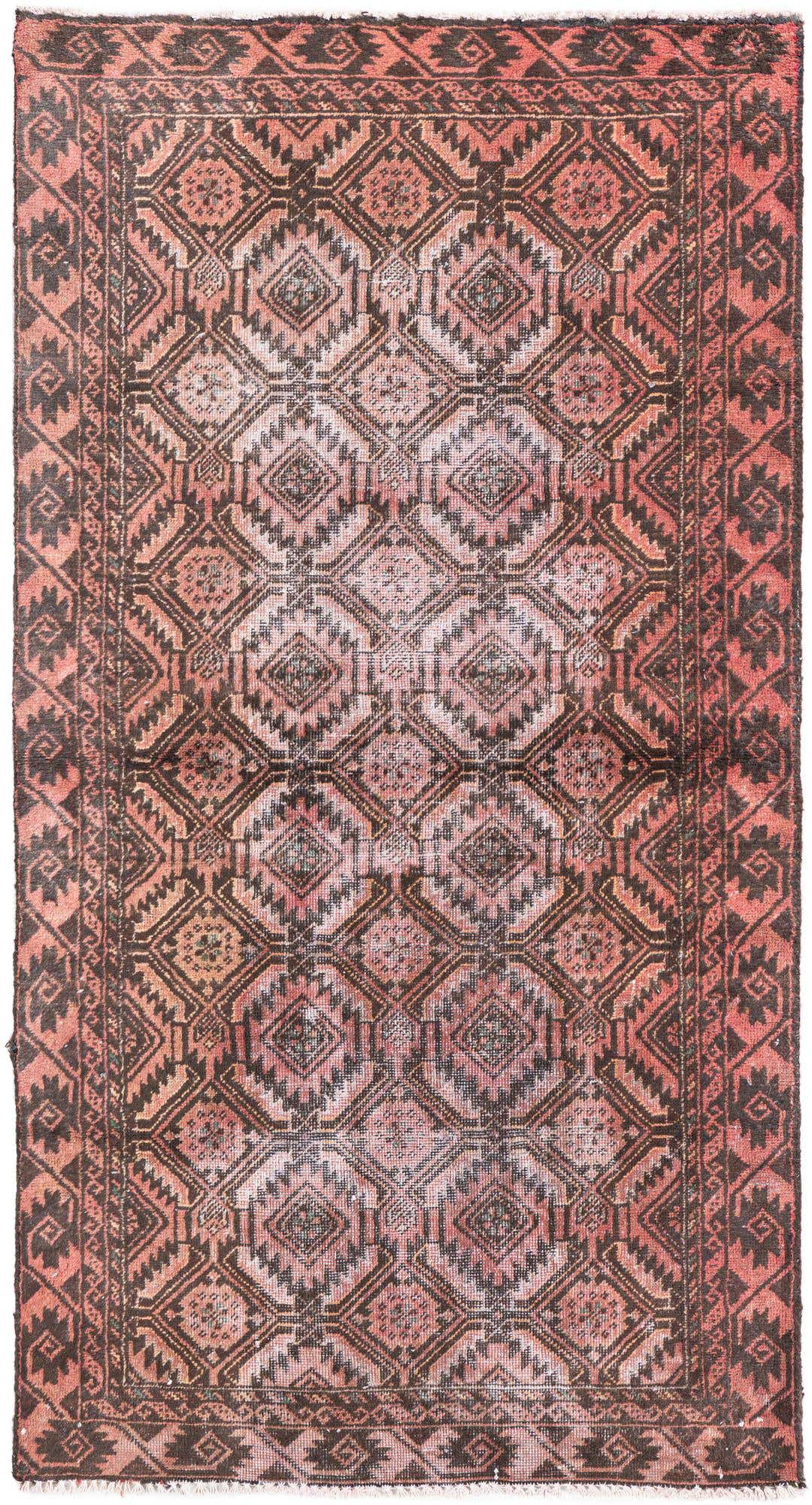 3' 3 x 6' 1 Hand Knotted Ultra Vintage Persian Wool Rug