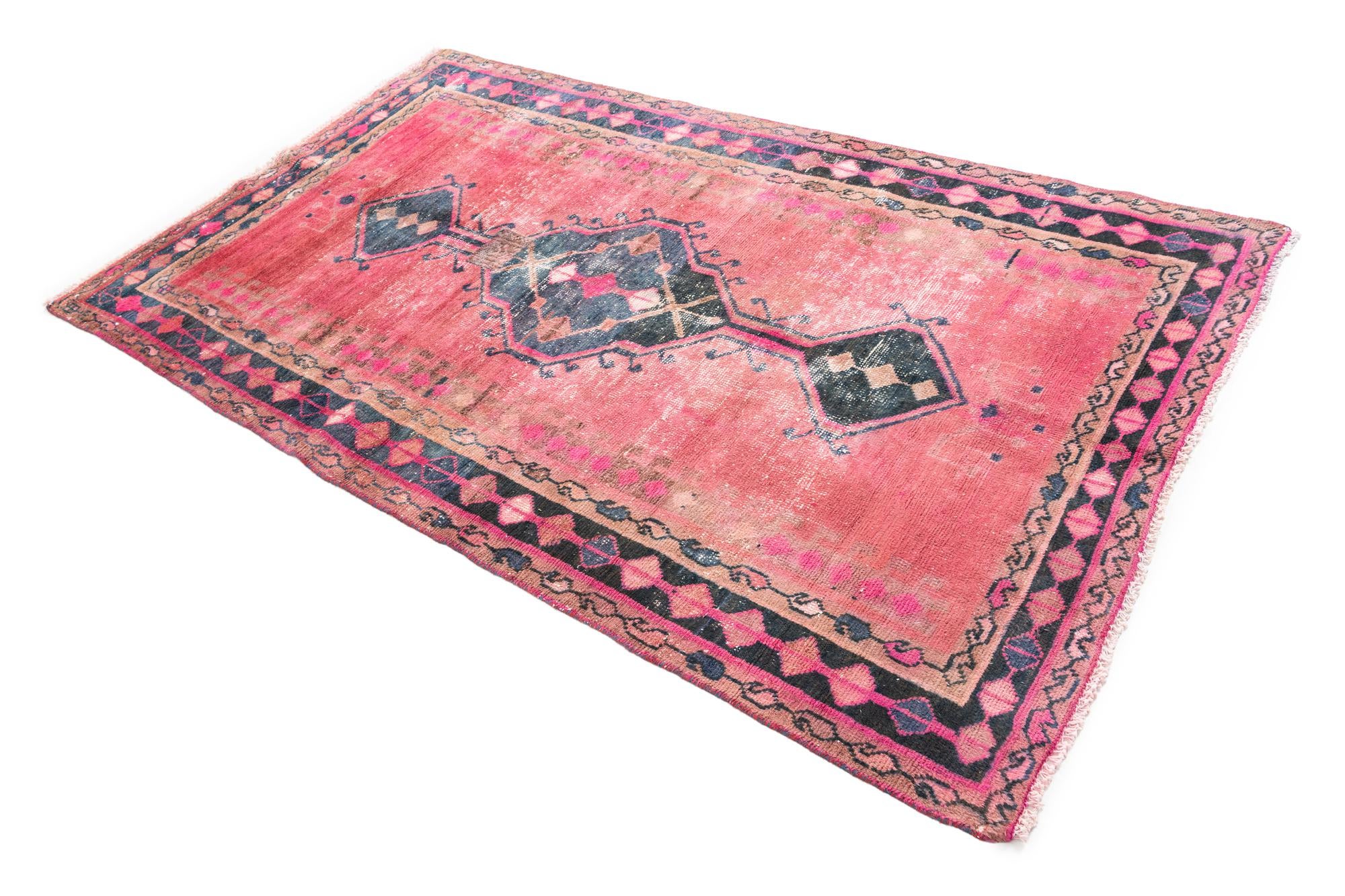4' 2 x 7' Hand Knotted Ultra Vintage Persian Wool Rug