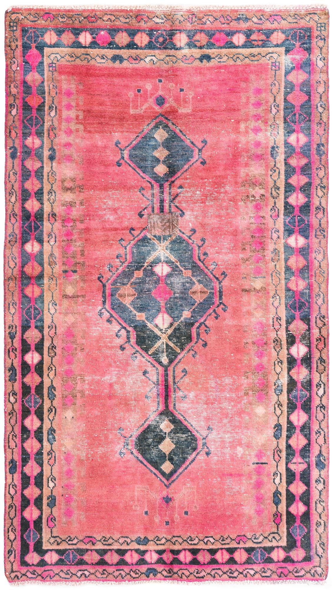4' 2 x 7' Hand Knotted Ultra Vintage Persian Wool Rug
