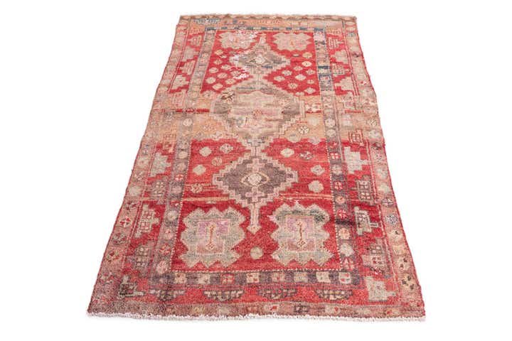 4' x 6' 9 Hand Knotted Ultra Vintage Persian Wool Rug