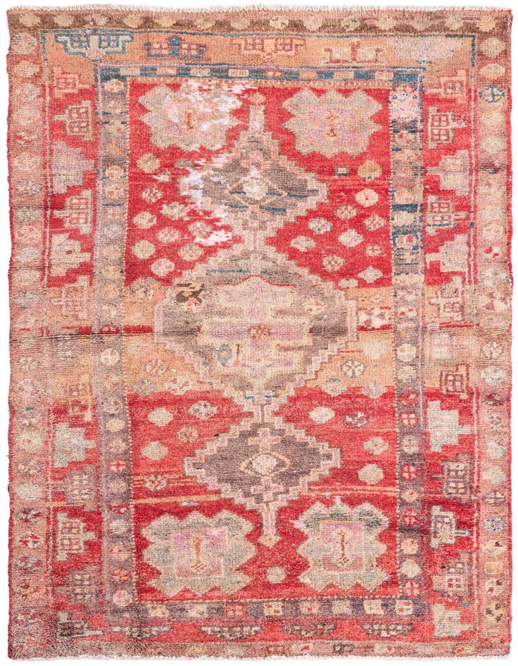 Detail image of 4' x 6' 9 Hand Knotted Ultra Vintage Persian Wool Rug