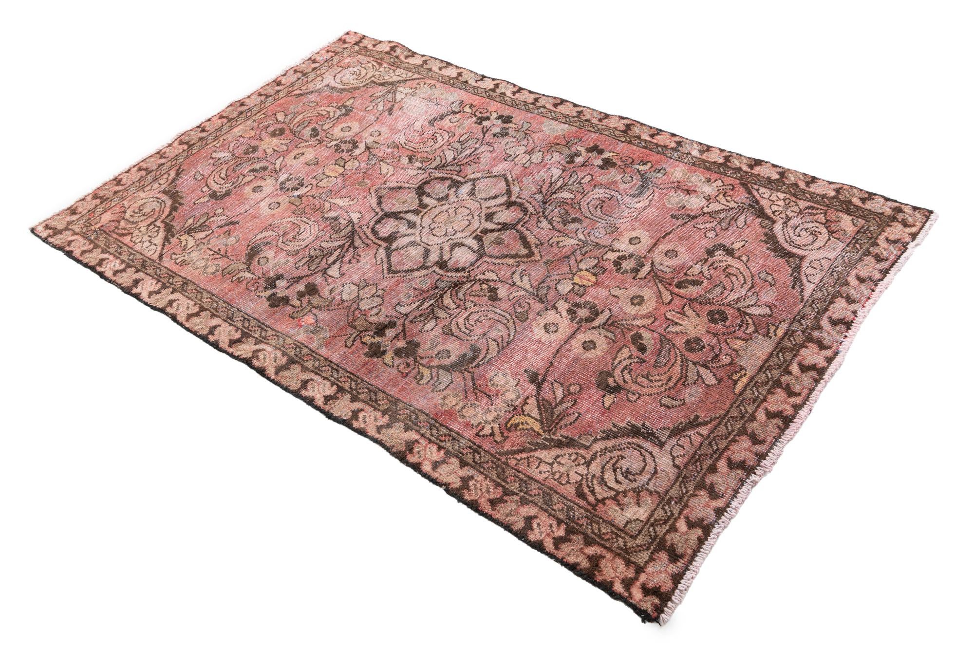 3' 9 x 5' 8 Hand Knotted Ultra Vintage Persian Wool Rug