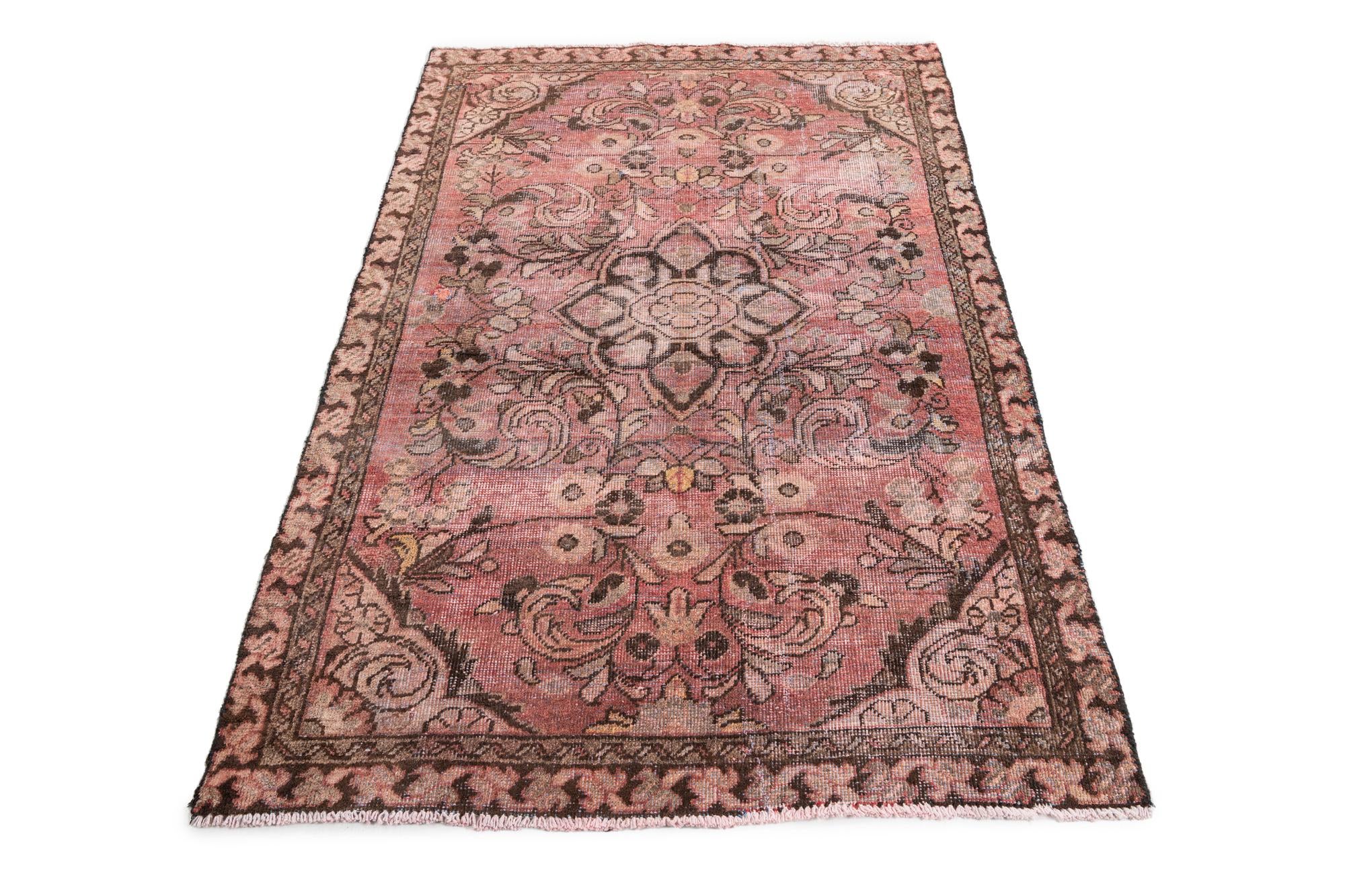 3' 9 x 5' 8 Hand Knotted Ultra Vintage Persian Wool Rug