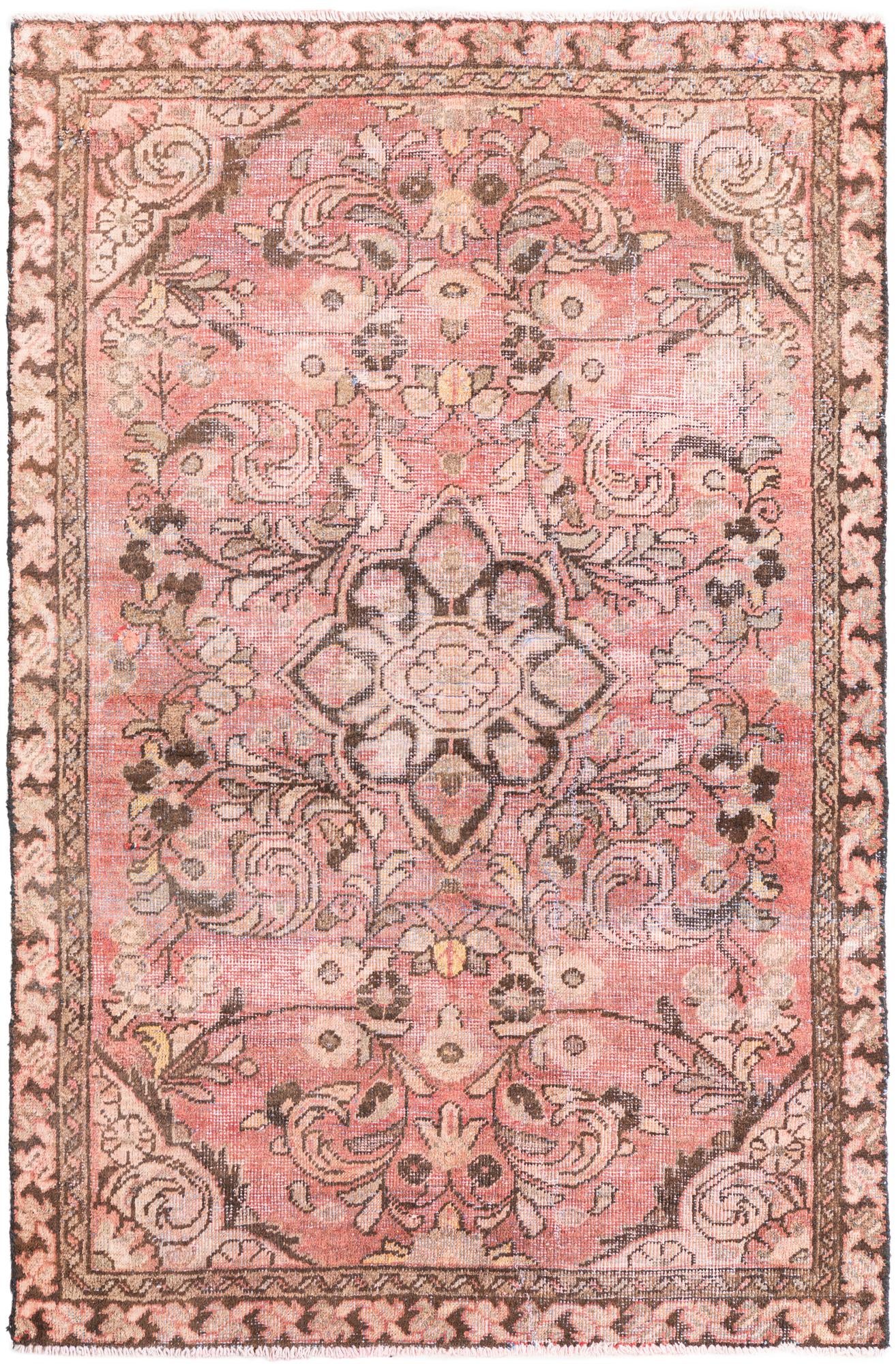 3' 9 x 5' 8 Hand Knotted Ultra Vintage Persian Wool Rug