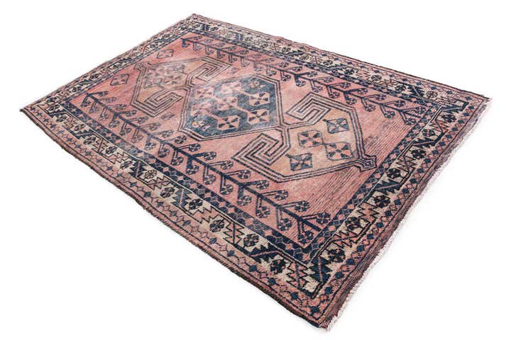 4' 8 x 6' 10 Hand Knotted Ultra Vintage Persian Wool Rug