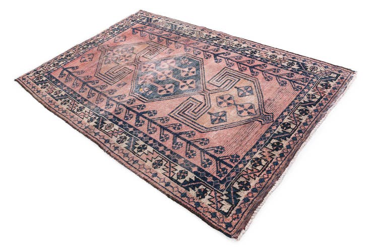 Detail image of 4' 8 x 6' 10 Hand Knotted Ultra Vintage Persian Wool Rug