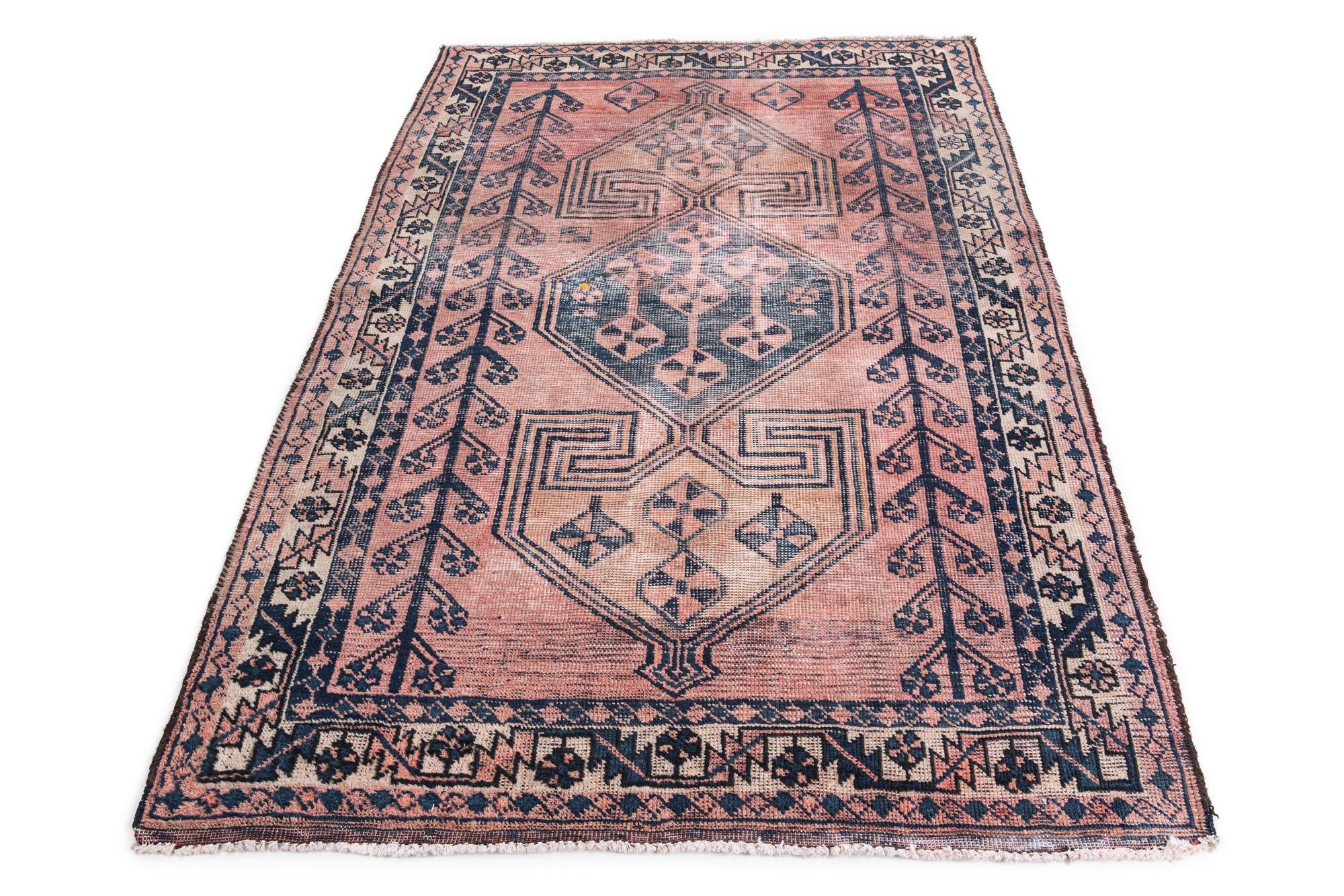 4' 8 x 6' 10 Hand Knotted Ultra Vintage Persian Wool Rug