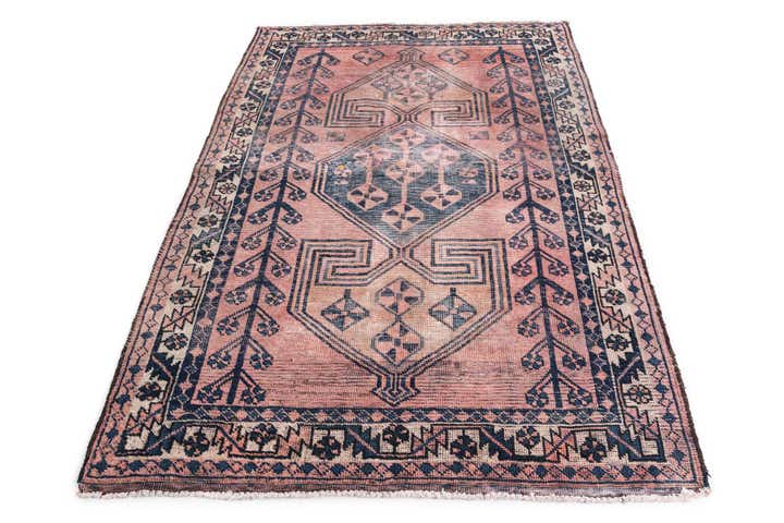 4' 8 x 6' 10 Hand Knotted Ultra Vintage Persian Wool Rug