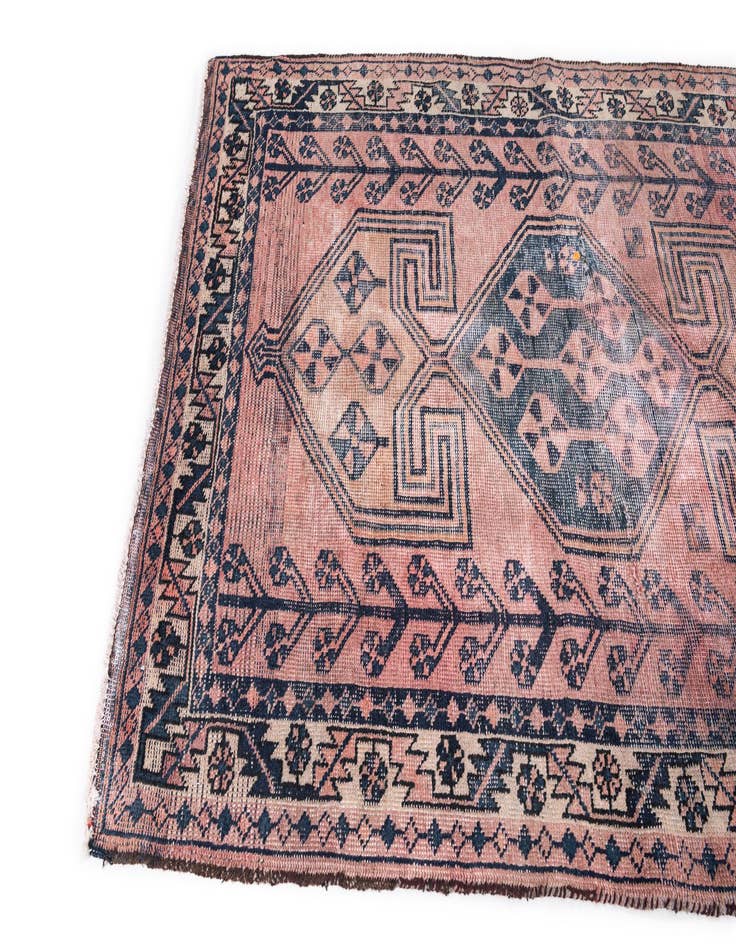 Detail image of 4' 8 x 6' 10  Hand Knotted Ultra Vintage Persian Wool Rug