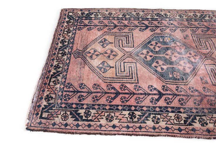 Detail image of 4' 8 x 6' 10 Hand Knotted Ultra Vintage Persian Wool Rug
