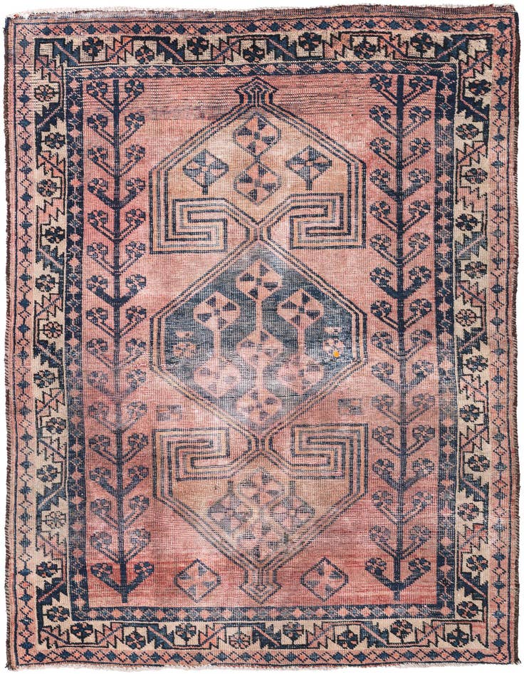 Detail image of 4' 8 x 6' 10 Hand Knotted Ultra Vintage Persian Wool Rug