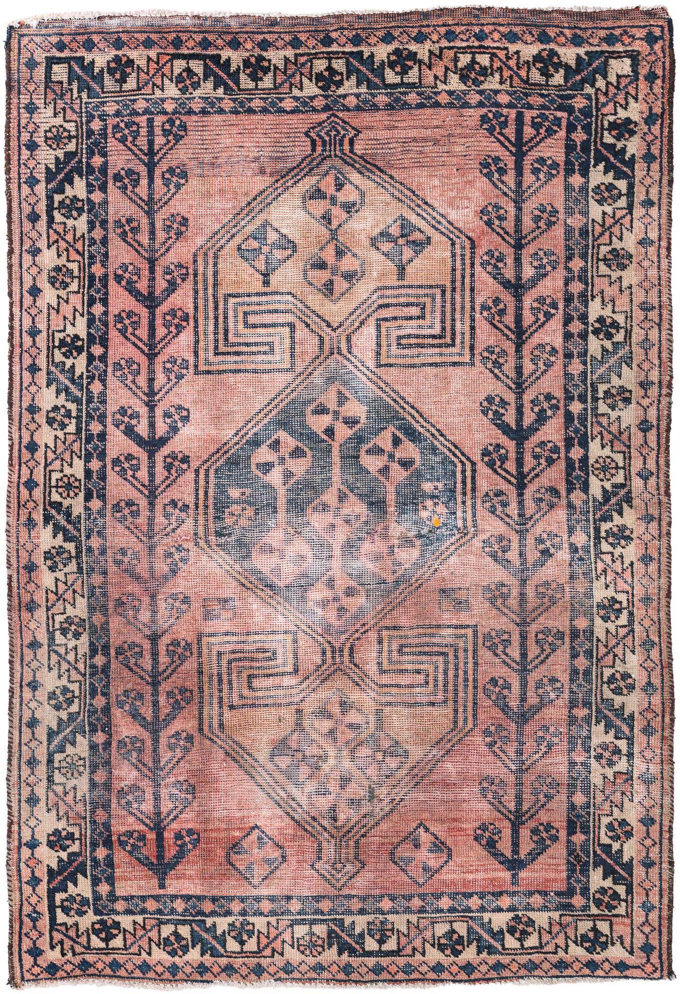 4' 8 x 6' 10 Hand Knotted Ultra Vintage Persian Wool Rug